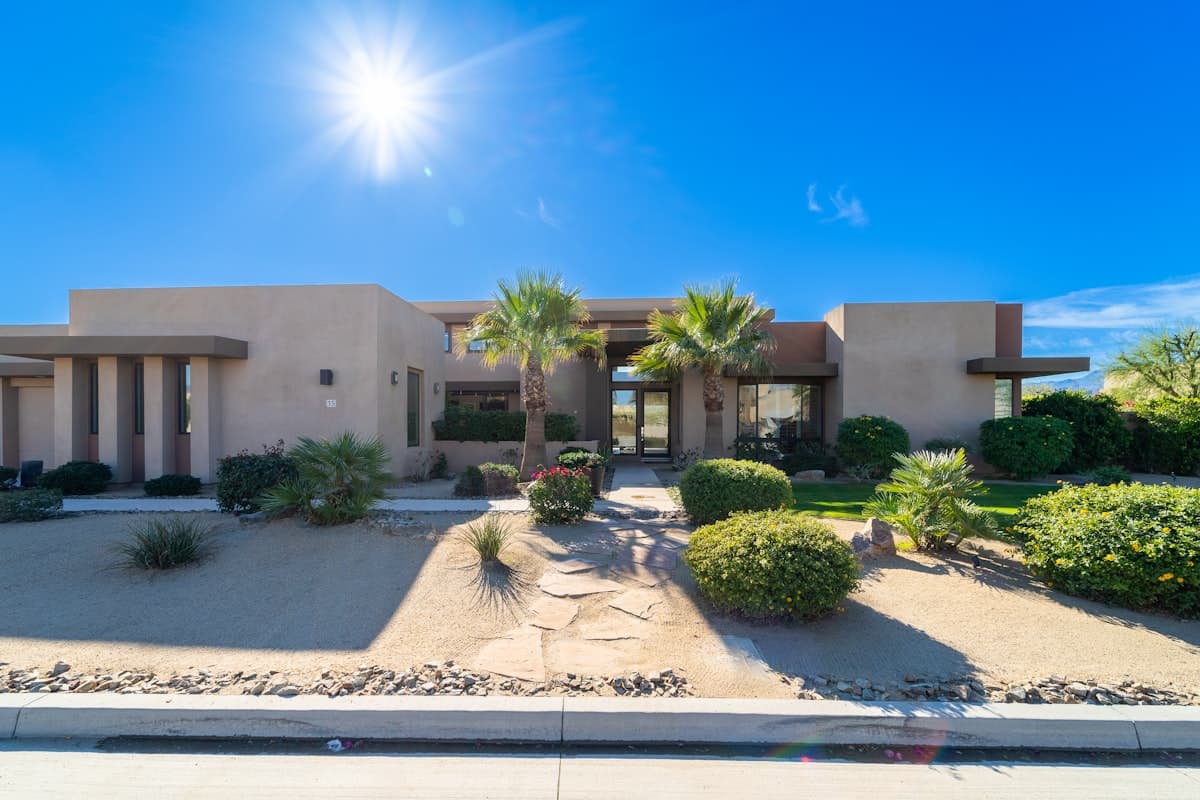 A desert home with mature landscaping in the Las Vegas Valley